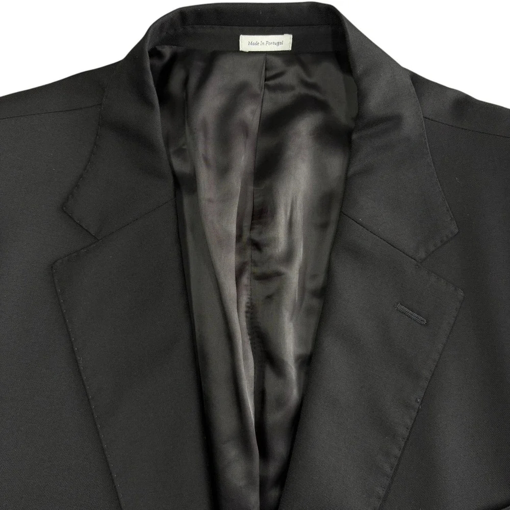 Peter Millar Black Wool Blazer Mens 48R Two Button Suit Jacket Office Formal NEW